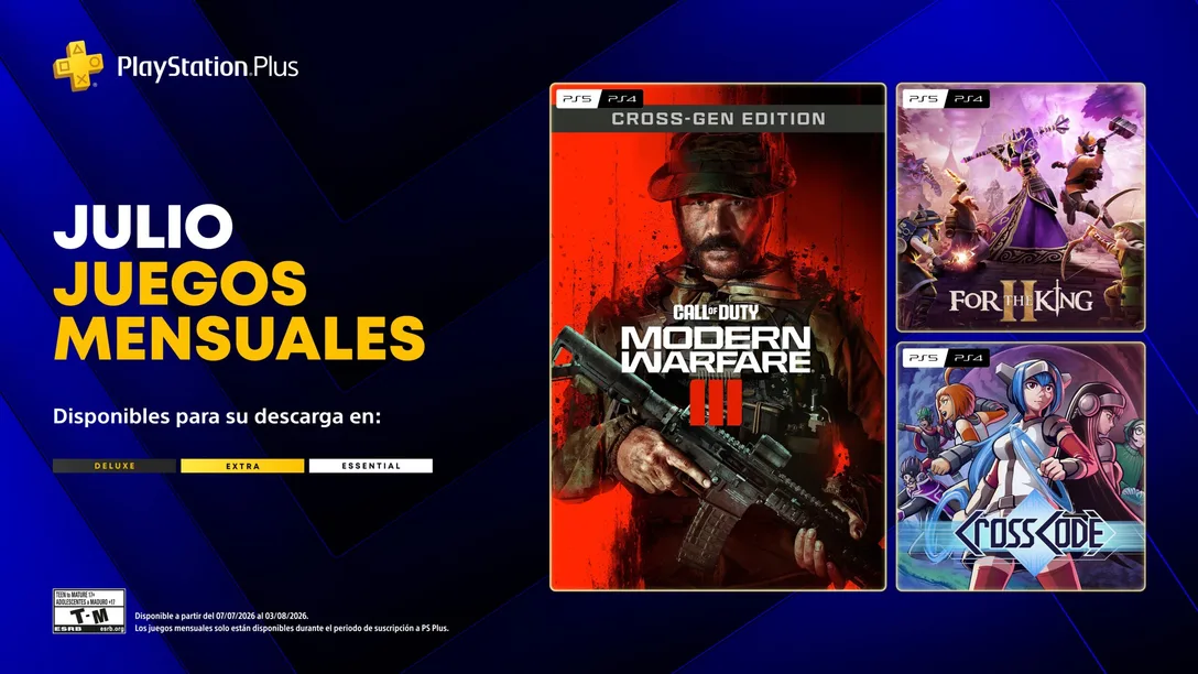 PlayStation Plus anuncia los juegos mensuales de julio con Call of Duty, For the King II y CrossCode